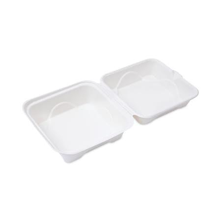 Eco-Products Renewable and Compostable Sugarcane Clamshells, 6 x 6 x 3, PK500 EP-HC6